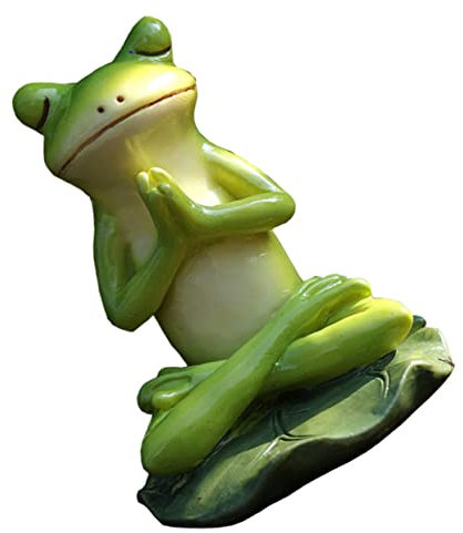 HANABASS Frosch Skulptur Aus Harz Für Draußen Froschfigur Ornament Garten Deko Tierhandwerk Froschfigur Für Haus Und Garten