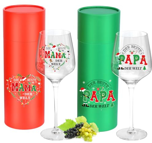 FHzytg Cadeau pour la fête des pères, la fête des mères, verres à vin rouge, verres à vin rouge, verres à vin blanc, grand incassable, meilleure maman et papa du monde