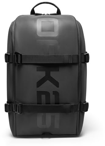 OAK25 Rucksack Damen & Herren Reflektierend Schwarz - Luminite Daybag - Reflektierender Backpack für Fahrrad Uni Business - Großer Tagesrucksack mit Laptopfach - Wasserabweisend