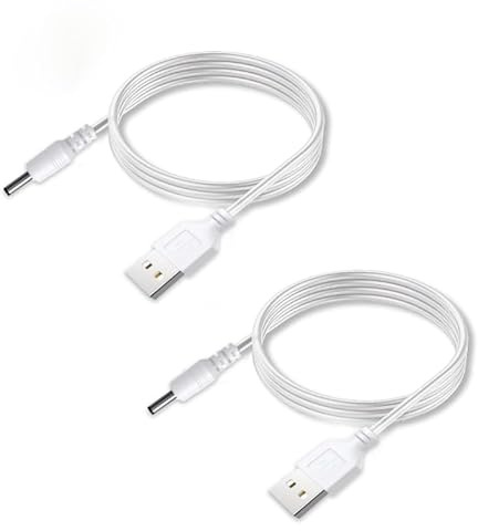 Panlouting 2 Pack | USB zu DC 3,5 x 1,35 mm 5V Stromkabel Ladekabel | 100cm | Für USB LED Lichtstreifen, Taschenlampen, Tischlampen, Ventilatoren, Uhren, Lautsprecher