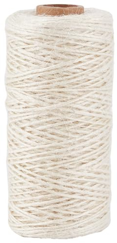 SOFPLATE 328 Fuß Baumwollgarn 1mm Beige Baumwollschnur 1mm Weiß Zum Basteln Flechten Verpacken von Geschenken Kunstdekoration Gartenarbeit Kletterpflanzen Verpacken Bündeln DIY Basteln