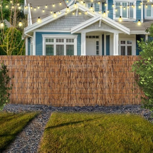 Bamboofor Clôture décorative pour jardin 110 cm x 1000 cm Clôture de jardin en bambou naturel respectueux de l'environnement