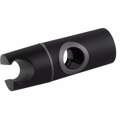 Duschkopfhalter, schwarzer ABS-Ersatz, 360 Grad drehbar, Badezimmer-Duschstange, Kopfschieber, verstellbare Halterung, Buchse (schwarz, 24 mm)