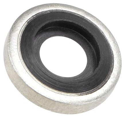 TA-VIGOR 10Pcs M6 Bonded Sealing Washers, 4.7 x 11.8 x 2mm Metric Flat Rubber Oil Ring Gaskets, Metal Neoprene Drain Plug Washers for Plumbing Seal