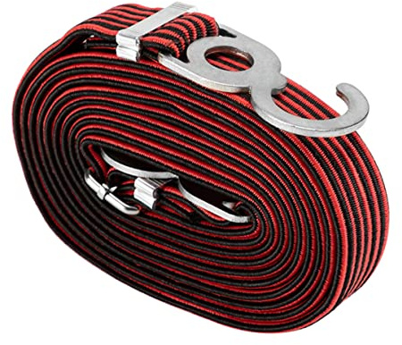 Operitacx Cinturón De Sujeción De Carga para Motocicleta y Bicicleta 2 Metros Elástico Resistente Ganchos Dispositivo De Fijación Seguro para Equipaje Trasero Viajes Largos