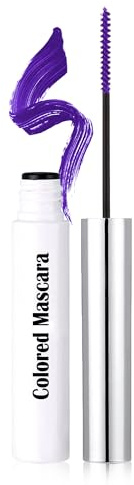 Mascara Coloré Violet, 3D Curling Fibre Mascara Waterproof Longue Durée | Mascara Highly Pigmented, Pinceau Fin Sans Paquets Eyelash, Allongeant Volume Effet Naturel, Maquillage pour Cosplay