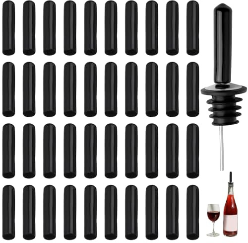 Buaak 40 Pcs Speed Pourers Caps, Rubber, Liquor Pourers Dust Covers for Oil Pourer Spout, Spirit Pourers, Bottle Pourers for Spirits, Tapered, Spout, Wine, Oil, Coffee, Vinegar Jar Bottles