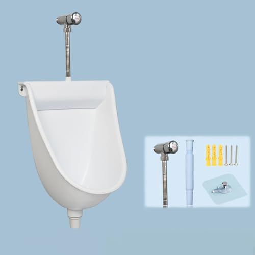 Urinario de Plástico de Pared con Manguera, Urinarios sin Agua para Hombres, Instalación sin Perforaciones, Ideal para el Dormitorio, Cobertizo o Patio Trasero de la Casa Rodante