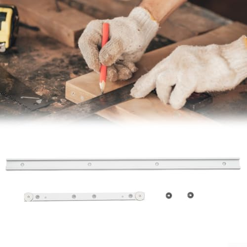 Set di 1 set di utensili per sega da tavolo per la lavorazione del legno, binario a T e barra di scorrimento per tagli precisi e stabili in officina (binario a T da 600 mm + barra per mitra da 450 mm
