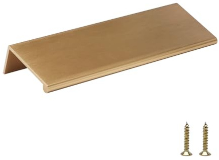 Rergy 10 Stück Schrankgriffe Versteckte Möbelgriffe Champagner Gold 96mm Löcherabstand, Versteckte Griffe für Küchenschränke, Schlafzimmer, Wohnzimmer Griffleiste