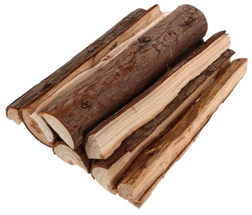 Garneck Leña Decorativa de 22 CM con Superficie Natural 10 Piezas de Troncos Secos para Chimeneas Interiores y Exteriores Decoración Rústica para Fogatas y Ambientación de Invierno