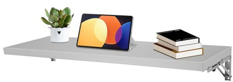 HIKUUER Wandklapptisch 304 Edelstahl Wandmontierter Klapptisch 110 x 35 x 5cm Klappbarer Wand-Esstisch Wandschreibtisch für Wohnzimmer, Arbeitszimmer, Schlafzimmer