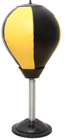 Punchingball 1 Stück Tischboxball mit Saugnapf, Mini-Boxsack zur Stressbewältigung, schwere Feder, vertikal, for Zuhause und Büro, gelb(Assorted Color)