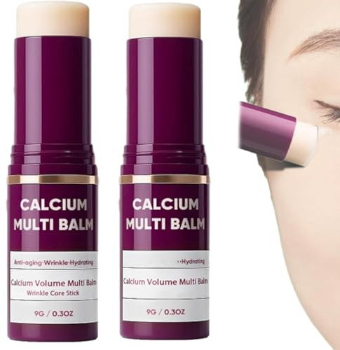 2026 Barra de Cuidado de Ojos,Bálsamo Multi Volumen de Calcio, Barra Hidratante de Colágeno,Núcleo de Arrugas, Extracto de Colágeno y Elastina, Mantiene la Piel Húmeda y Suave (2PCS, 2PCS)