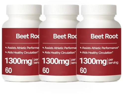 Raíz de remolacha 1300 mg| Apoyo de energía y resistencia para un estilo de vida activo | 60 unidades,3PCS