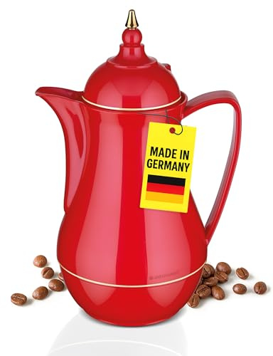 ROTPUNKT Isolierkanne 1L - Premium Kaffekanne Made in Germany I Hält bis zu 24 Std heiß I Warmhaltekanne für Kaffee und Tee (SEMA 911, Shiny Bubblegum)