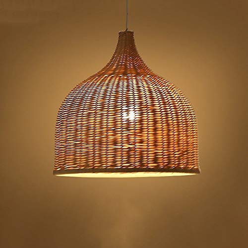 LLAN Paralume In Legno Antico Illuminazione Lampadario In Bambù Rattan Vimini Applique Apparecchi Appesi Illuminazione Illuminazione Primitiva Lampada A Sospensione A Soffitto Asiatico Per Sala Da Pra