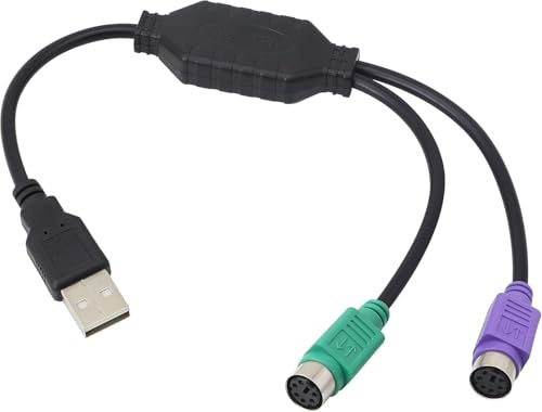 PS/2 to USB Cable LEIHONG USB to PS/2 Plug Active Dual PS2 Adapter Keyboard Mouse Converter Adapter for The Keyboard PS2 (Black)