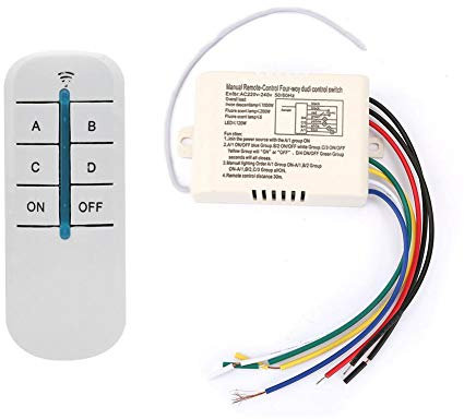 Nikou Interruttore di Controllo remoto - 4 Modi ON/off 220V Pratico trasmettitore Digitale Senza Fili per Lampada da Parete Ricevitore Anti-interferenza