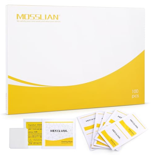 MOSSLIAN 100 Pièces lingettes Appareil Auditif, Lingettes Nettoyantes pour Embouts Auriculaires,Lunettes, Ecran, Telephone