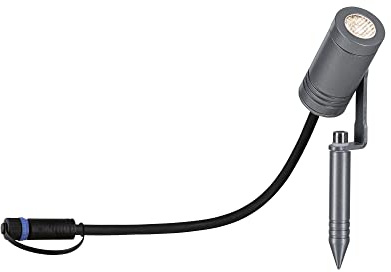 Paulmann 94368 Plug & Shine LED Außenleuchte Gartenstrahler Radix IP65 3000K 6W Grau dimmbar Gartenbeleuchtung System Aluminium