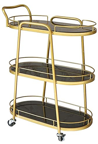 MNSSRN Removable Wheeled Kitchen Storage Rack, Cocktail Trolley Tea Trolley Hostess Trolley Household Bar Trolley Wine Rack, Kitchen, Household
