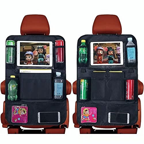 B Bolany Auto-Rücksitz-Organizer mit 10,1-Zoll-Tablet-Halterung, 9 Aufbewahrungsfächern, Autositz-Organizer, wasserdichter und langlebiger Auto-Organizer, Reise-Essentials für Kinder, 2 Packung