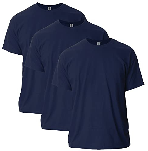 Gildan Adult Ultra Cotton T-Shirt, Style G2000, Multipack, Navy (3-Pack), Large