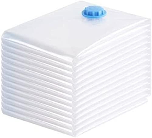 KAV 10 Pack Max Space Saving Storage Vacuum Bags for Clothes Bedding Organiser - Waterproof Sealer Bag for Home, Travel (50x60cm)