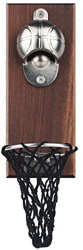 Ecoodisk Magnetic Beer Bottle Opener, Bottle Opener Wall Mounted, creative basketball hoop, Beer Wall Bottle Opener with Catcher Net Magnet for Kitchen Fridge