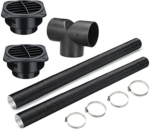 Bexdug 75mm Auto Auto Heater Pipe, Y/T-Shaped Teleskopschlauch Duct Warmluftauslass Vent Schlauchschellen Standheizung Outlet Absauganschluss