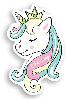 Friendly Fox Invito unicorno, 12 biglietti d'invito per compleanno dei bambini, a forma di unicorno