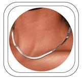 HSWYFCJY Silber Schlangenkette Damen Halskette Fischgrätenhalskette Choker Halsband Halskette für Frauen Mädchen,Breite 3mm, Länge 40cm