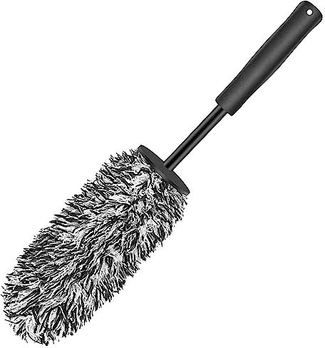 KOMUNJ Spazzola per cerchioni in alluminio, spazzola in microfibra di alta qualità, per cerchioni in acciaio, cerchioni in alluminio, spazzola per la pulizia dell'auto lunga professionale