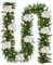 Guirnalda Navidad Escalera, TGKYK 2.7m Guirnalda de Navidad con Luces LED, Bolas y Flores, Duradero Guirnaldas Navideñas, Girlandas Navideñas para Exterior, Chimenea, Escalera (Plateado)