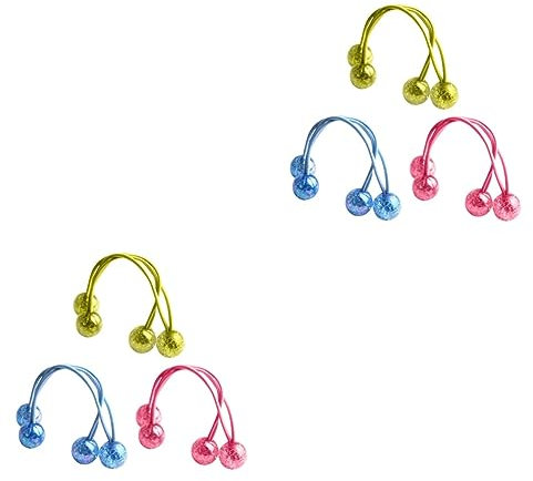 POPETPOP 6paare Haargummis Mit Acrylkugeln Elastische Haargummis Für Damen Handgemacht Bunte Haaraccessoires Für Mädchen Zufällige Farben