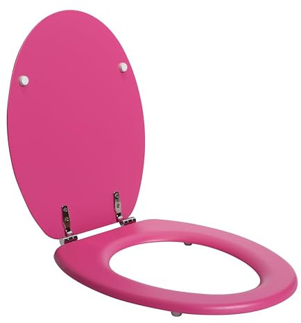 SENSEA - Toilettendeckel POP - Oval - Max 150 kg - MDF FSC - Rosa - Toilettendeckel - Klodeckel - WC Sitz - Klobrille