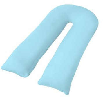 12Ft U Shape Pillow Cover Case Only- Polycotton U-Pillow Covers for Maternity, Nursing & Pregnancy Full Body Support-Protection from Dust Mite & Allergey (12 Ft, Duck Egg)