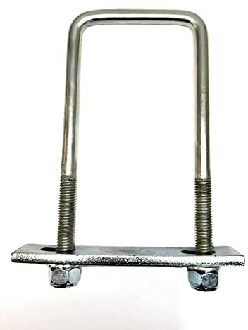 Metall-U-Bolzen, quadratisches M12-Gewinde mit Rückplatte, 60 mm Innenbreite x 100 mm Länge, mit Muttern und Unterlegscheiben (10) (Color : M12, Size : 4)