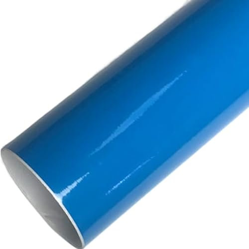 Autofolie 14 Arten blaue Kohlefaser-Autoaufkleber, Vinylfolie, glänzend, matt, Chrom, Verpackungsfolie, Autoaufkleber, Styling, Roller, Motorrad Auto Folie (Color : Glossy middle blue, Size : 10CM X
