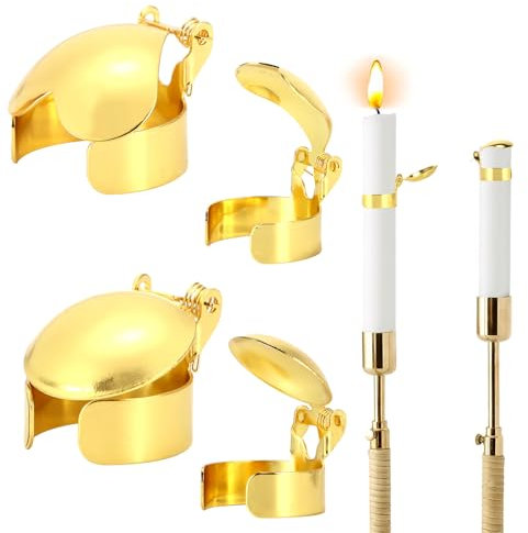 ZONKSTEE Spegnitoio per candele, 4 spegnitori automatici per tutte le candele, spegnitoio per stoppino, estintore automatico per spegnere la fiamma della candela in modo sicuro