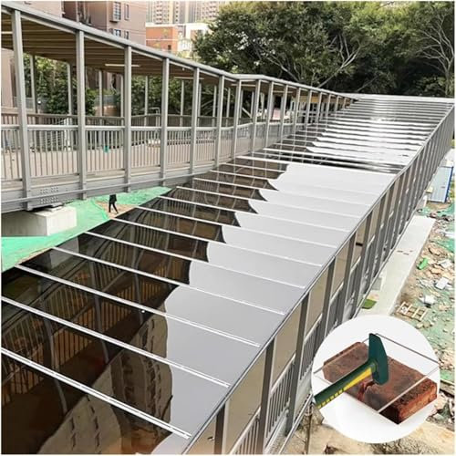 TOOTHGENERIC Transparent Roofing Sheets Pergola Glassfiber Panels Clear Roofing Canopy Cover Greenhouse PC Roof Board Waterproof Panels(W1.56*L9m/W5.12*L29.52ft)