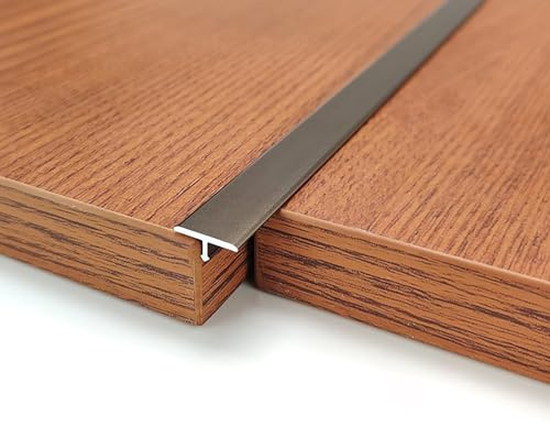 Raouoae 3 Piezas De Tira De Transición Para Piso De Madera, Perfil En T De 90cm, Ángulo Ajustable, Kit De Moldura Para Borde De Puertas Y Suelos, Fácil Instalación, Perfil De Aluminio(Roségold,Breite