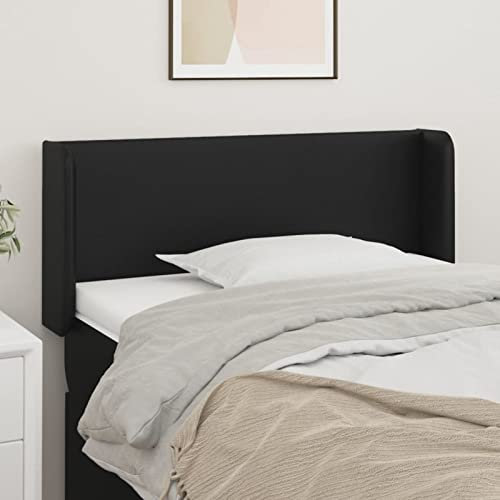 qohoio Kopfteil mit Ohren Bett Kopfteil Kopfenden Bed Headboard Bettkopfteil Kopfteil Schwarz 83x16x78/88 cm Kunstleder - 3118560