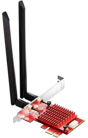 BZIZU Tarjeta PCIe WiFi 6E para juegos, chip Intel AX210, 5400 Mbps Tri-Band (2,4/5/6 GHz), Bluetooth 5.3, latencia ultra baja para Windows 10/11, PC de escritorio Adaptador WiFi