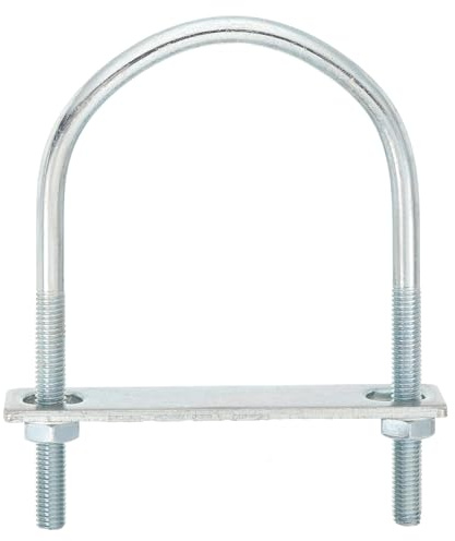 QUARKZMAN 6Pcs Pernos en U Redondos M8, Ancho Interior de 80mm, Longitud de 130mm Perno de Abrazadera en U con Tuercas y Placas, de Acero al Carbono para Reparación Tuberías y Industriale