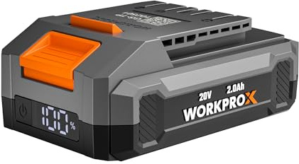 WORKPROX Batteria 20V 2, 0Ah al litio, ricarica rapida USB-C, display LED