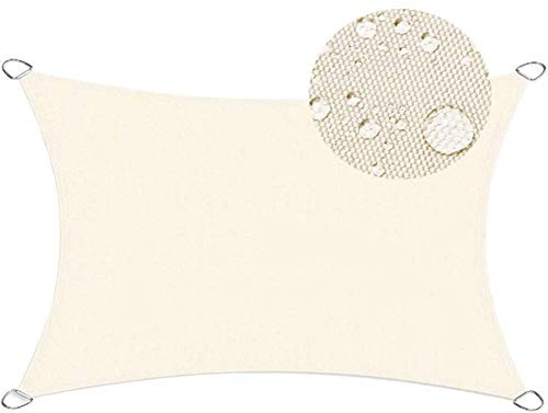 Pali per vela parasole di alta qualità, 3,5 x 7,5 m, facile installazione, corda inclusa, blocco UV per protezione solare esterna, ideale per cortile e giardino, beige