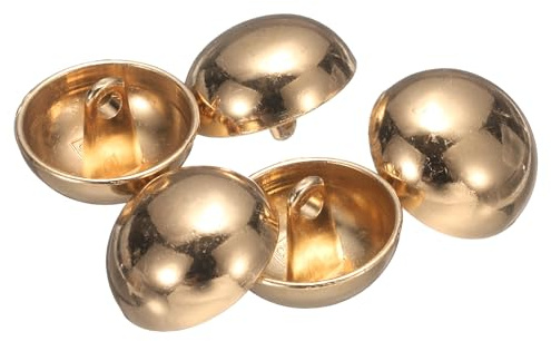 QUARKZMAN 5 Stück 18mm Metall Knöpfe, Halbrunde Pilzkappe Nähknopf Legierung Ersatzknopf für Herren Damen Blazer Anzug Wollmantel Hemd Jacke Hose Nähen Handwerk Kleidung (Gold)