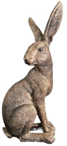 Wuden Gold Hare Ornament, Sitting Hare Antique, Brass/Bronze Antique Style Collectable Decor Wildlife Easy Install Easy to Use